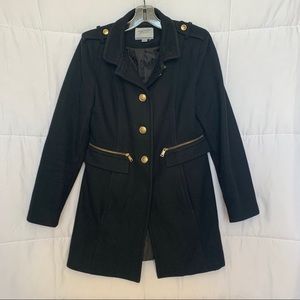 Nautica Vintage Black Military Wool Coat